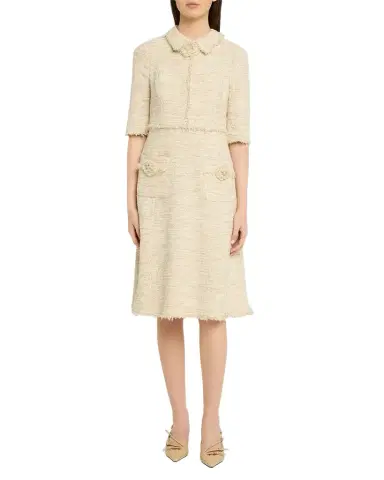 Rickie Freeman for Teri Jon Fringe-Trim Metallic Tweed Dress | Thumbnail 1 Rickie Freeman for Teri Jon Fringe-Trim Metallic Tweed Dress | Thumbnail 1
