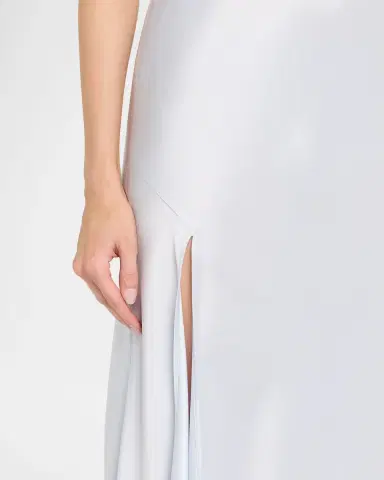 LAPOINTE Sleeveless Draped-Neck Satin Slit Midi Dress | Thumbnail 4 LAPOINTE Sleeveless Draped-Neck Satin Slit Midi Dress | Thumbnail 4