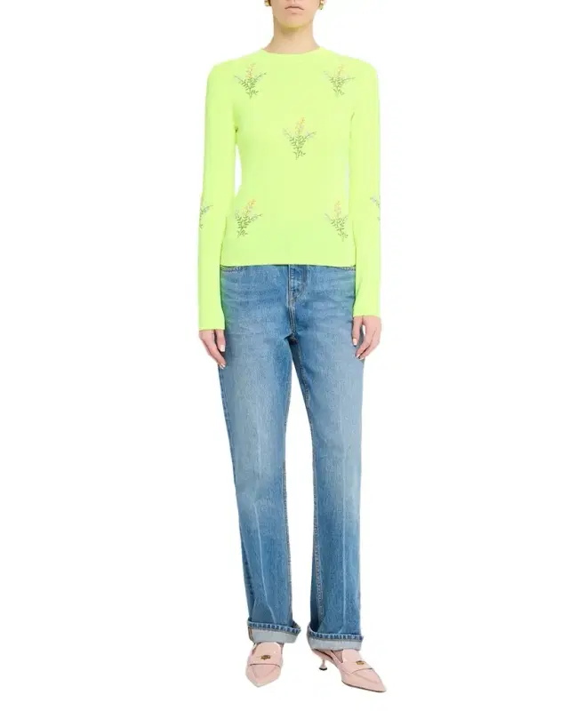 Jardens Embroidered Rib-Knit Sweater Jardens Embroidered Rib-Knit Sweater