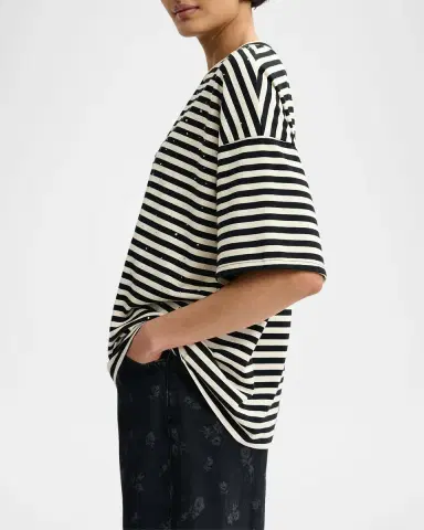 Essentiel Antwerp Joste Embellished Striped T-Shirt | Thumbnail 3 Essentiel Antwerp Joste Embellished Striped T-Shirt | Thumbnail 3