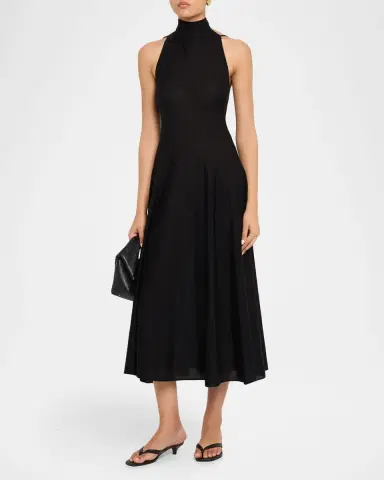 Malo Cashmere Silk Halter Dress | Thumbnail 4 Malo Cashmere Silk Halter Dress | Thumbnail 4