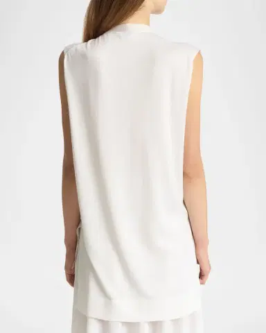 Malo Cashmere-Silk Sleeveless Neck-Tie Top | Thumbnail 2 Malo Cashmere-Silk Sleeveless Neck-Tie Top | Thumbnail 2