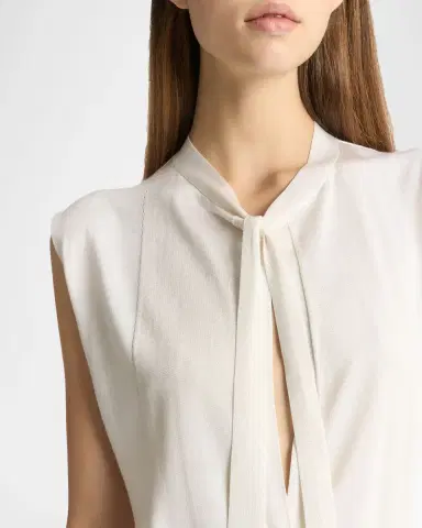 Malo Cashmere-Silk Sleeveless Neck-Tie Top | Thumbnail 4 Malo Cashmere-Silk Sleeveless Neck-Tie Top | Thumbnail 4