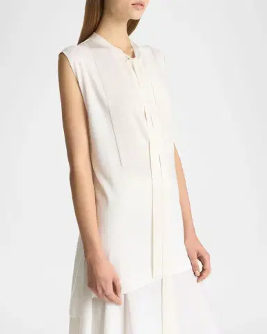 Malo Cashmere-Silk Sleeveless Neck-Tie Top | Thumbnail 5 Malo Cashmere-Silk Sleeveless Neck-Tie Top | Thumbnail 5