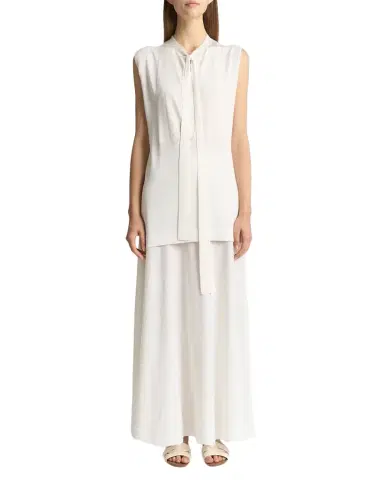 Malo Cashmere-Silk Sleeveless Neck-Tie Top | Thumbnail 1 Malo Cashmere-Silk Sleeveless Neck-Tie Top | Thumbnail 1