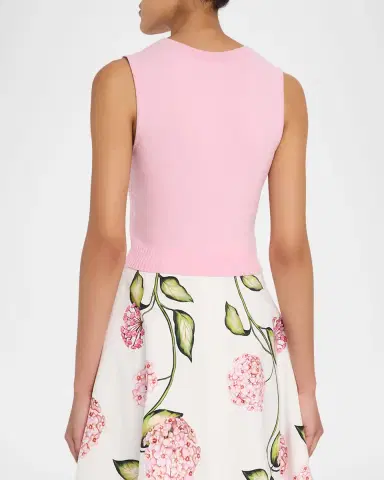 Oscar de la Renta Sleeveless Wool Crop Tank Top | Thumbnail 3 Oscar de la Renta Sleeveless Wool Crop Tank Top | Thumbnail 3