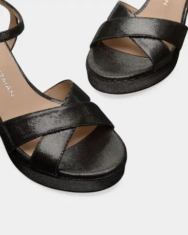 Stuart Weitzman 80mm Dayna Leather Noir Platform Sandals | Thumbnail 3 Stuart Weitzman 80mm Dayna Leather Noir Platform Sandals | Thumbnail 3