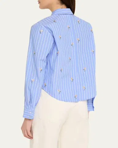 L'Agence Cosette Sequined Button-Front Crop Shirt | Thumbnail 3 L'Agence Cosette Sequined Button-Front Crop Shirt | Thumbnail 3
