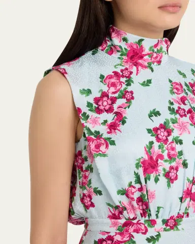 Saloni Fleur Printed High-Neck Dress | Thumbnail 9 Saloni Fleur Printed High-Neck Dress | Thumbnail 9