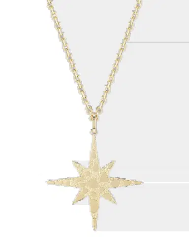 Sydney Evan 14K Gold Large Starburst Pendant Necklace | Thumbnail 2 Sydney Evan 14K Gold Large Starburst Pendant Necklace | Thumbnail 2