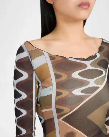 Pucci Vivara Tulle Long-Sleeve Top | Thumbnail 4 Pucci Vivara Tulle Long-Sleeve Top | Thumbnail 4