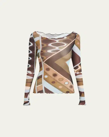 Pucci Vivara Tulle Long-Sleeve Top | Thumbnail 5 Pucci Vivara Tulle Long-Sleeve Top | Thumbnail 5