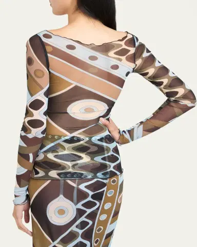 Pucci Vivara Tulle Long-Sleeve Top | Thumbnail 7 Pucci Vivara Tulle Long-Sleeve Top | Thumbnail 7