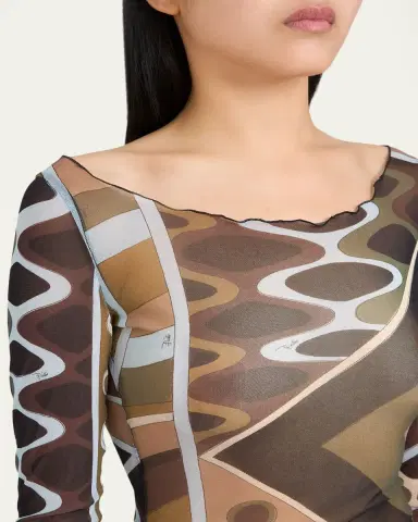 Pucci Vivara Tulle Long-Sleeve Top | Thumbnail 9 Pucci Vivara Tulle Long-Sleeve Top | Thumbnail 9