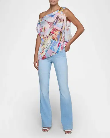 L'AGENCE Driselle Asymmetric Scarf Top | Thumbnail 2 L'AGENCE Driselle Asymmetric Scarf Top | Thumbnail 2