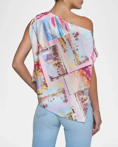 L'AGENCE Driselle Asymmetric Scarf Top | Thumbnail 3 L'AGENCE Driselle Asymmetric Scarf Top | Thumbnail 3
