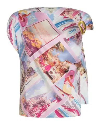 L'AGENCE Driselle Asymmetric Scarf Top | Thumbnail 1 L'AGENCE Driselle Asymmetric Scarf Top | Thumbnail 1