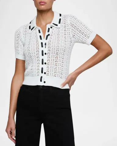 L'AGENCE Ninette Pointelle-Knit Cardigan | Thumbnail 3 L'AGENCE Ninette Pointelle-Knit Cardigan | Thumbnail 3