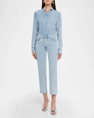 Generation Love Marcello Embellished Denim Button-Front Shirt | Thumbnail 2 Generation Love Marcello Embellished Denim Button-Front Shirt | Thumbnail 2