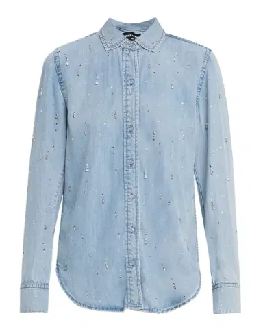 Generation Love Marcello Embellished Denim Button-Front Shirt | Thumbnail 1 Generation Love Marcello Embellished Denim Button-Front Shirt | Thumbnail 1