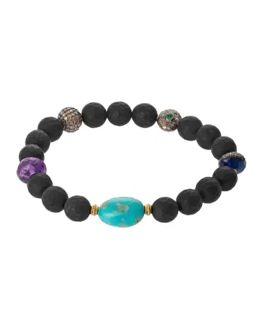 ILEANA MAKRI Globetrotter Sterling Silver & Mixed-Media Beaded Stretch Bracelet | Thumbnail 1 ILEANA MAKRI Globetrotter Sterling Silver & Mixed-Media Beaded Stretch Bracelet | Thumbnail 1
