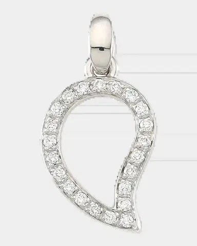 Tamara Comolli 18K White Gold Diamond Pave Signature Large Pendant | Thumbnail 2 Tamara Comolli 18K White Gold Diamond Pave Signature Large Pendant | Thumbnail 2