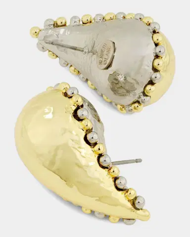 Kenneth Jay Lane Goldtone Teardrop Huggie Earrings | Thumbnail 3 Kenneth Jay Lane Goldtone Teardrop Huggie Earrings | Thumbnail 3