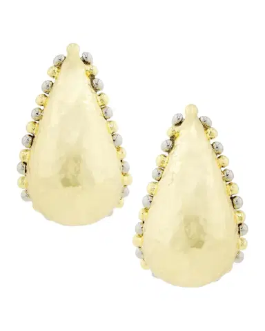 Kenneth Jay Lane Goldtone Teardrop Huggie Earrings | Thumbnail 1 Kenneth Jay Lane Goldtone Teardrop Huggie Earrings | Thumbnail 1