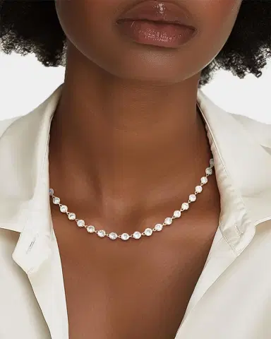 Lee Angel Goldtone & Cubic Zirconia Necklace | Thumbnail 2 Lee Angel Goldtone & Cubic Zirconia Necklace | Thumbnail 2