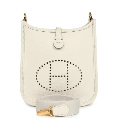 HERMÈS Hermes Evelyne TPM Gris Pale Clemence Gold Hardware | Thumbnail 1 HERMÈS Hermes Evelyne TPM Gris Pale Clemence Gold Hardware | Thumbnail 1