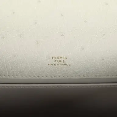 HERMÈS Hermes Kelly Pochette Gris Perle Ostrich Gold Hardware | Thumbnail 7 HERMÈS Hermes Kelly Pochette Gris Perle Ostrich Gold Hardware | Thumbnail 7