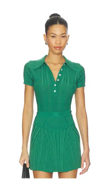 Fleur du Mal Rib Polo Bodysuit | Thumbnail 1 Fleur du Mal Rib Polo Bodysuit | Thumbnail 1