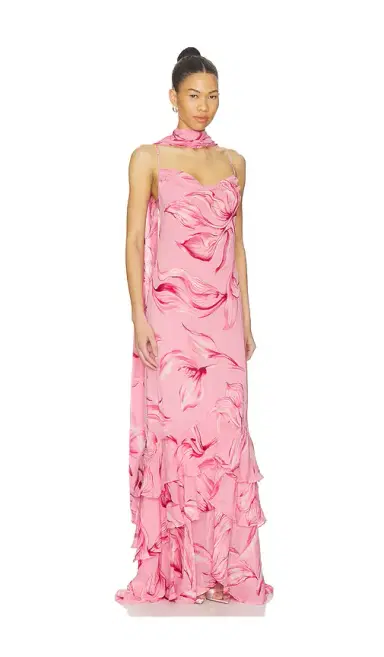 ROCOCO SAND Cowl Maxi Dress With Sash | Thumbnail 1 ROCOCO SAND Cowl Maxi Dress With Sash | Thumbnail 1