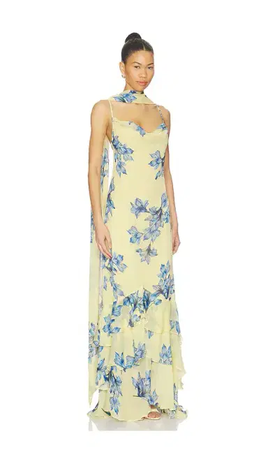 ROCOCO SAND Cowl Maxi Dress With Sash | Thumbnail 1 ROCOCO SAND Cowl Maxi Dress With Sash | Thumbnail 1