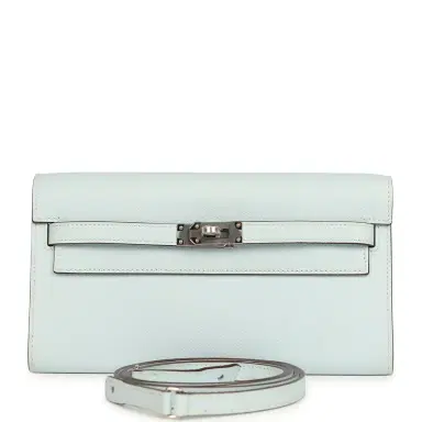 HERMÈS Hermes Kelly Wallet To Go Bleu Brume Palladium Hardware | Thumbnail 1 HERMÈS Hermes Kelly Wallet To Go Bleu Brume Palladium Hardware | Thumbnail 1