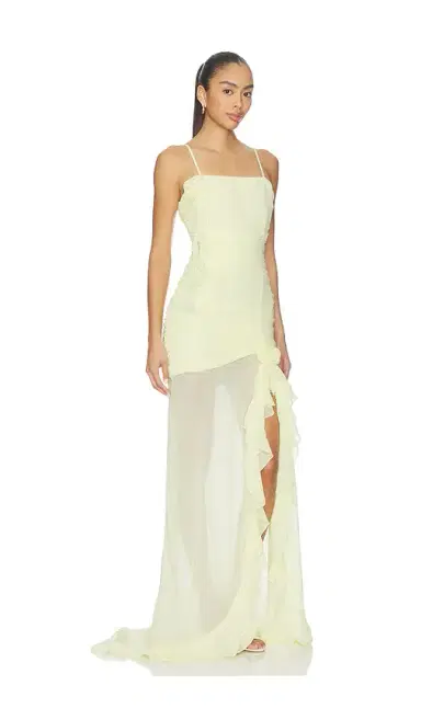 Runaway The Label Eziya Ruched Frill Trim Maxi Dress | Thumbnail 2 Runaway The Label Eziya Ruched Frill Trim Maxi Dress | Thumbnail 2