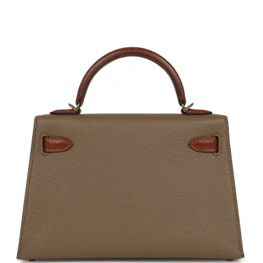 HERMÈS Hermes Special Order (HSS) Kelly Sellier 20 Etoupe and Havane Chevre Mysore Permabrass Hardware | Thumbnail 4 HERMÈS Hermes Special Order (HSS) Kelly Sellier 20 Etoupe and Havane Chevre Mysore Permabrass Hardware | Thumbnail 4