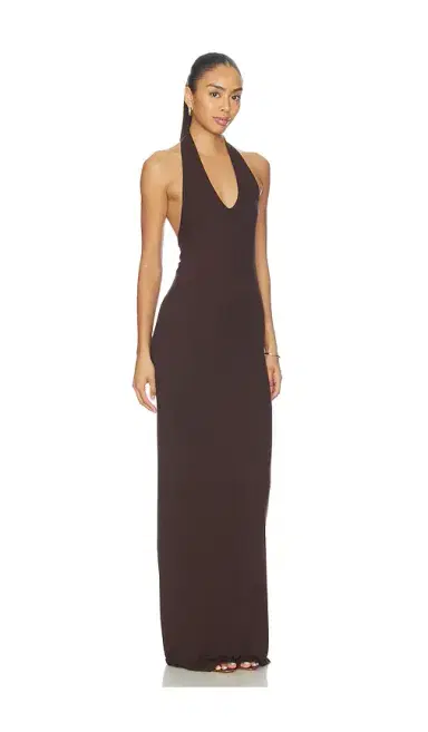 ENZA COSTA Silk Rib U-neck Halter Fluid Maxi Dress | Thumbnail 2 ENZA COSTA Silk Rib U-neck Halter Fluid Maxi Dress | Thumbnail 2