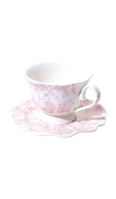 Noon & Moon Rosy Bloom Teacup & Saucer | Thumbnail 1 Noon & Moon Rosy Bloom Teacup & Saucer | Thumbnail 1