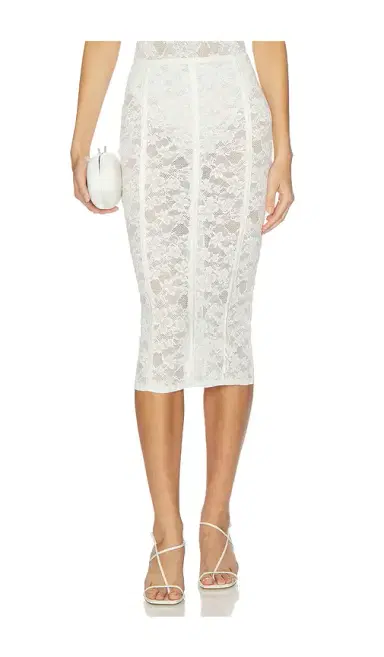 Fleur du Mal Le Stretch Lace Pencil Skirt | Thumbnail 1 Fleur du Mal Le Stretch Lace Pencil Skirt | Thumbnail 1