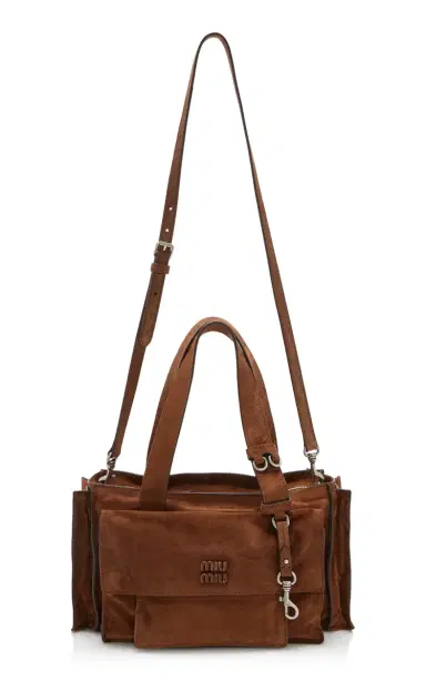 Miu Miu Utilitaire Suede Shopping Bag | Thumbnail 4 Miu Miu Utilitaire Suede Shopping Bag | Thumbnail 4