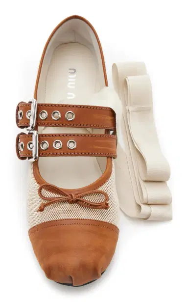 Miu Miu Canvas Ballet Flats | Thumbnail 3 Miu Miu Canvas Ballet Flats | Thumbnail 3