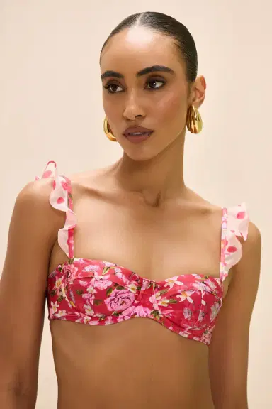 PatBo PEONY PRINT LYCRA BIKINI TOP | Thumbnail 1 PatBo PEONY PRINT LYCRA BIKINI TOP | Thumbnail 1