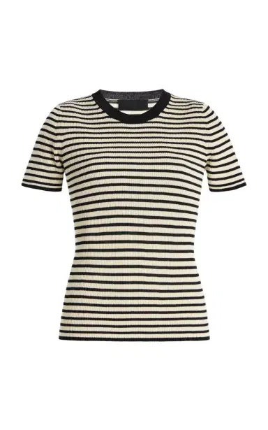 Nili Lotan Hettie Striped Silk T-Shirt | Thumbnail 6 Nili Lotan Hettie Striped Silk T-Shirt | Thumbnail 6