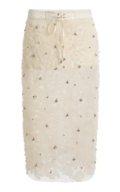 SIEDRÉS Siam Floral-Appliquéd Tulle Midi Skirt | Thumbnail 3 SIEDRÉS Siam Floral-Appliquéd Tulle Midi Skirt | Thumbnail 3