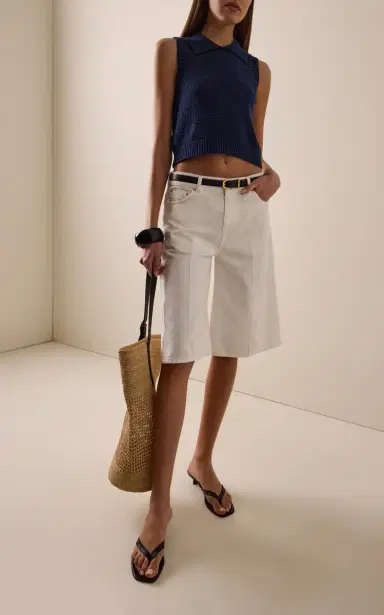 Matthew Bruch Cable Mesh Cotton-Blend Collared Tank Top | Thumbnail 2 Matthew Bruch Cable Mesh Cotton-Blend Collared Tank Top | Thumbnail 2