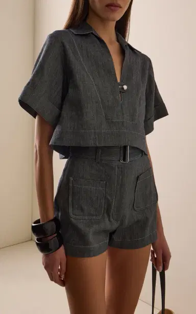 Matthew Bruch Linen-Cotton Denim Popover Shirt | Thumbnail 2 Matthew Bruch Linen-Cotton Denim Popover Shirt | Thumbnail 2