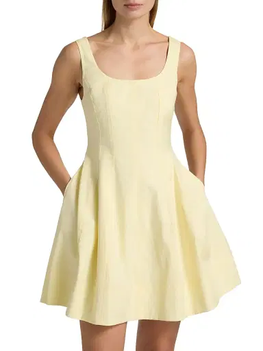 A.L.C. Women's Vea Cotton Minidress - Light Canary - Size 14 | Thumbnail 3 A.L.C. Women's Vea Cotton Minidress - Light Canary - Size 14 | Thumbnail 3