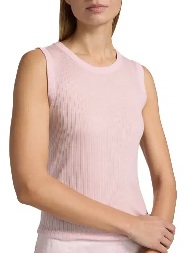 A.L.C. Women's Mick Rib-Knit Merino Wool Sleeveless Top - Cherry Blossom | Thumbnail 6 A.L.C. Women's Mick Rib-Knit Merino Wool Sleeveless Top - Cherry Blossom | Thumbnail 6