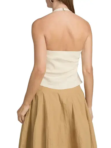 A.L.C. Women's Sylvie Linen-Blend Halterneck Top - Buttercream - Size 14 | Thumbnail 5 A.L.C. Women's Sylvie Linen-Blend Halterneck Top - Buttercream - Size 14 | Thumbnail 5